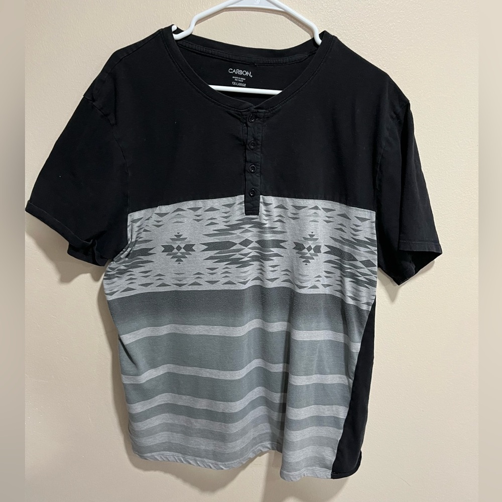 Black Shirt with Grey designs